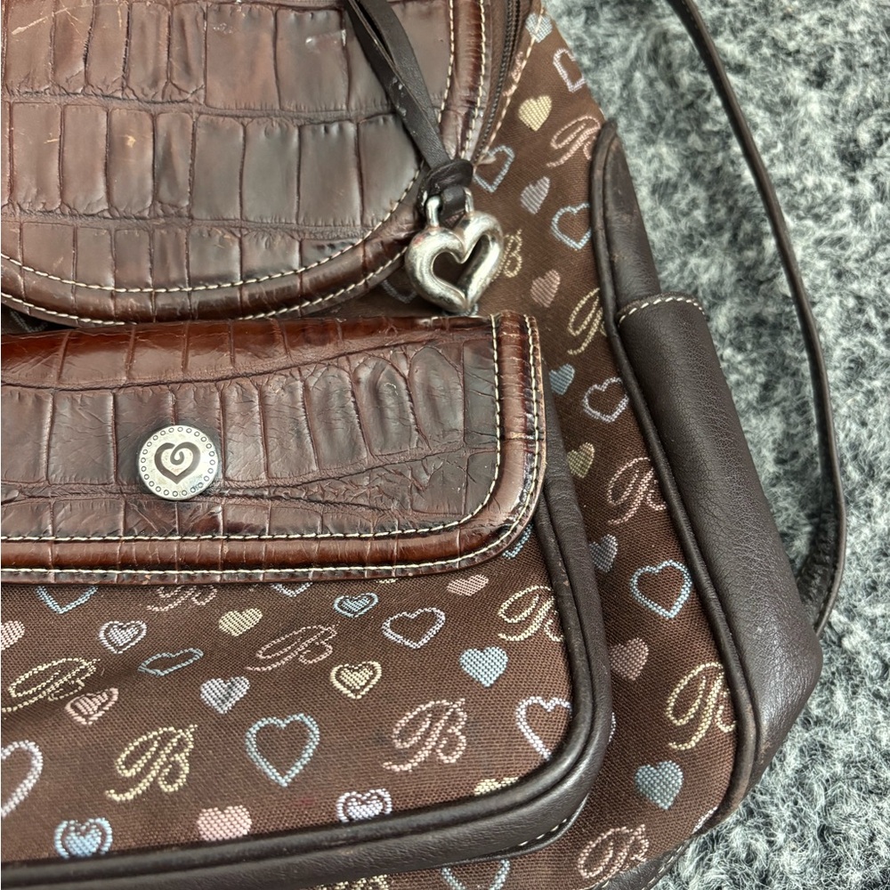Brown Heart Pattern Backpack - Picture 7 of 12